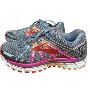 Brooks Adrenaline GTS 17 DNA Gray Orange Purple Running Sneakers Women's Size 9